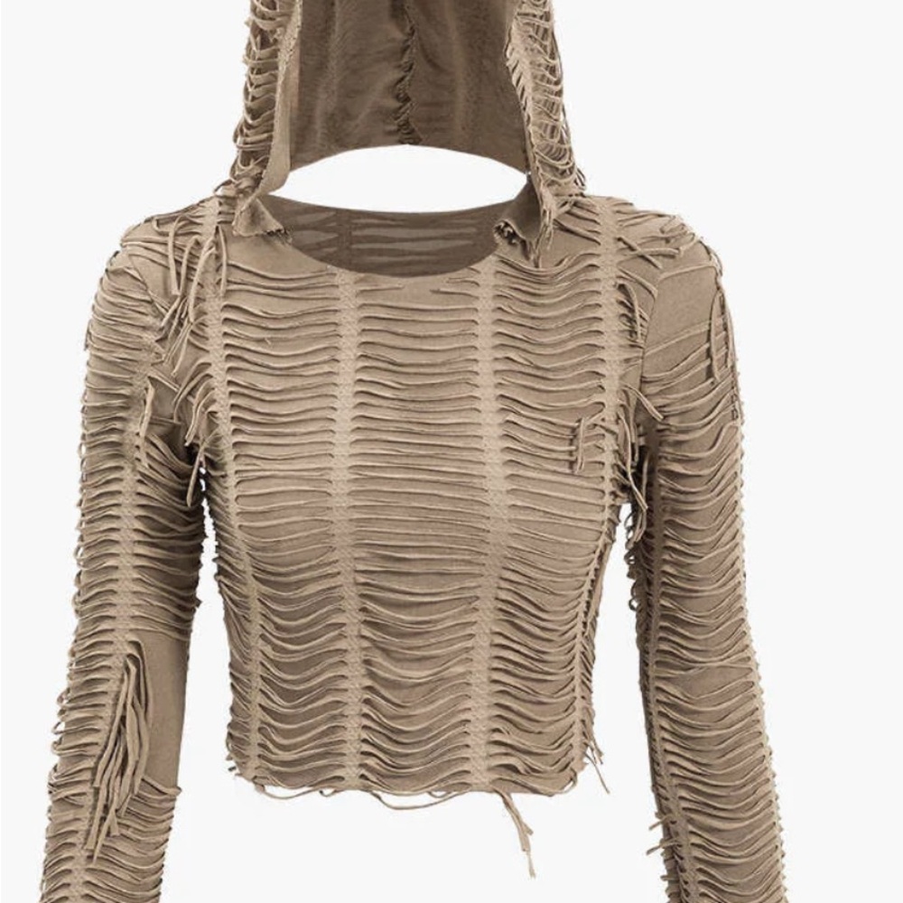 Distressed Tan Women's Top